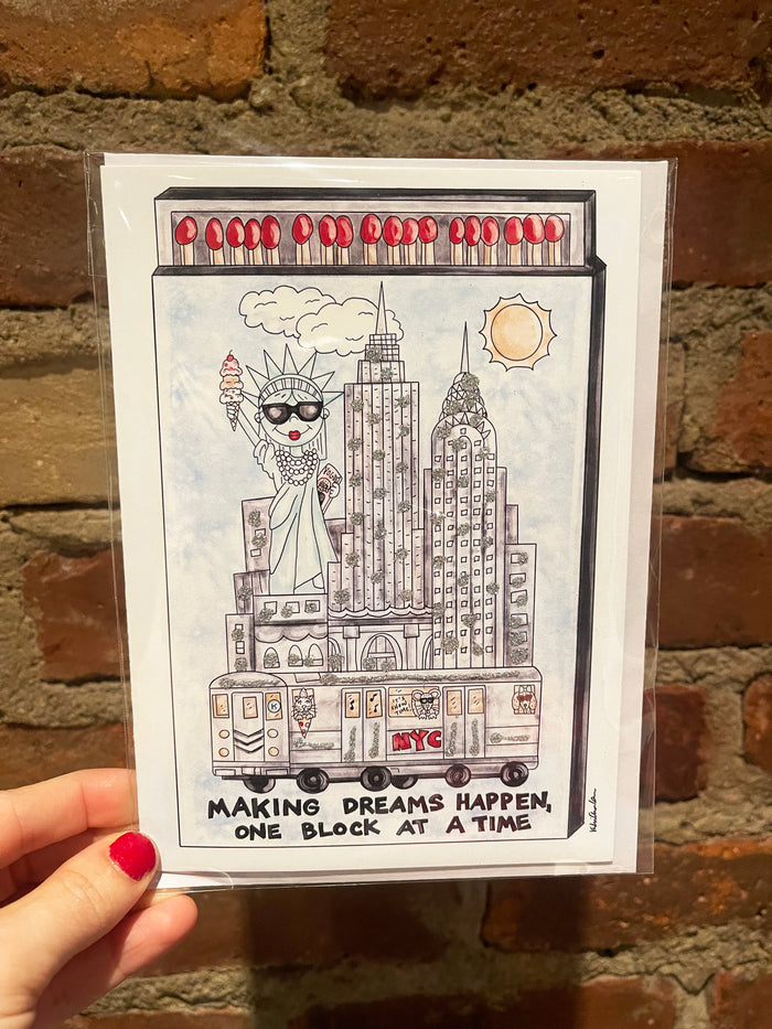 NYC Matchbook Glitter Card
