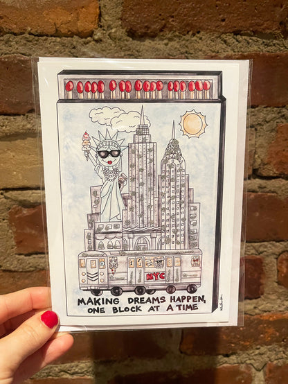 NYC Matchbook Glitter Card