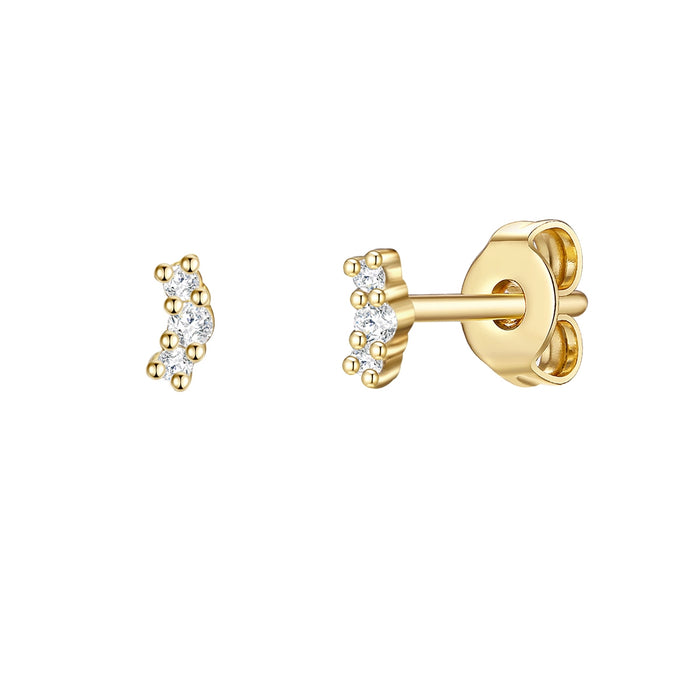 Ohrstecker gold Zirkonia klein
