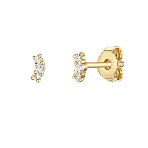 Ohrstecker gold Zirkonia klein