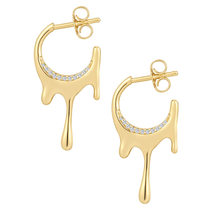 Ohrstecker Sterling Silber gelbgold Zirkonia weiß