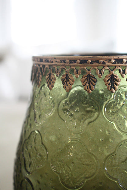 Olive Glass Votive XL Candle Holder