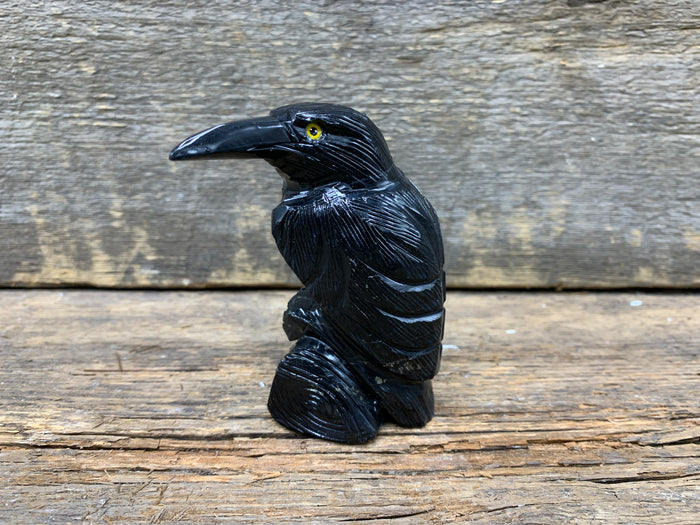 Onyx Carved Raven - Zero Point Crystals