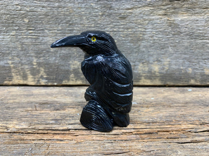 Onyx Carved Raven - Zero Point Crystals