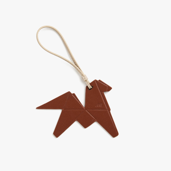 Mahogany | Back view of the Origami Horse Charm in Mahogany