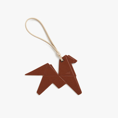 Mahogany | Back view of the Origami Horse Charm in Mahogany