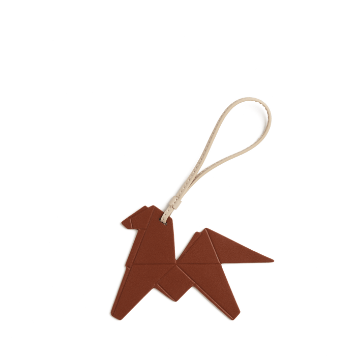 Mahogany Scaled | Front view of the Origami Horse Charm in Mahogany