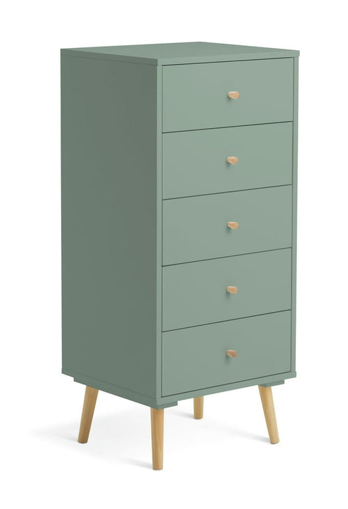 Otto 5 Drawer Tallboy - Sage Green | Stylish Room Arrangement