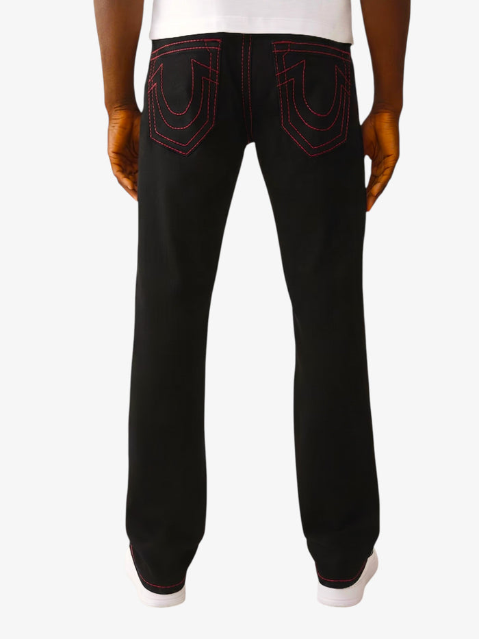 Pantalon Jean True Religion Ricky Straight Negro Rojo