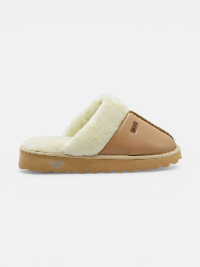 Pantuflas Roxy Malmo Marron Blanco