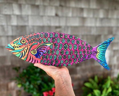 Parrot Fish Wood Wall Art