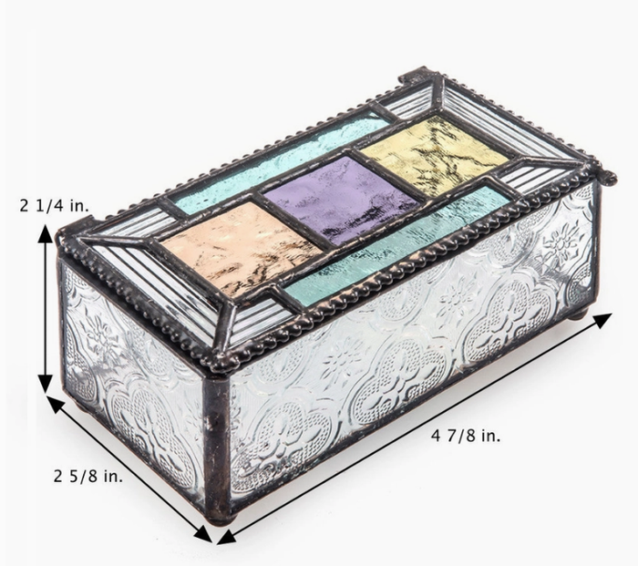 Pastel Multi Colored Glass Box - Zero Point Crystals
