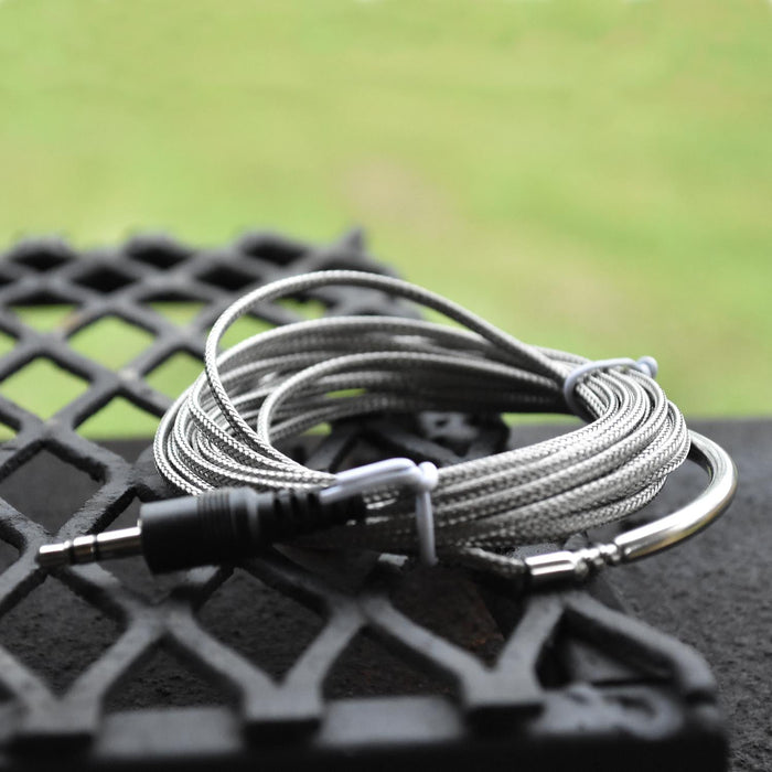 Perfect Draft 8-Foot Braided Stainless Steel Temperature Probe Replacement for BBQ Blower 2.0 - Smoker Guru