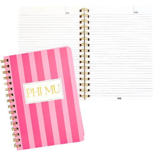 Duo Threads Phi Mu Stripe Sorority Notebook