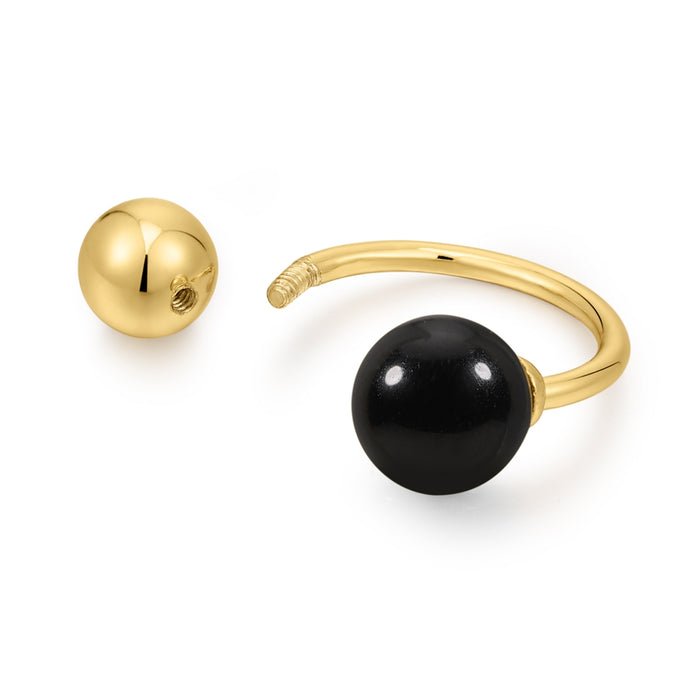 Piercing BLACK gelbgold