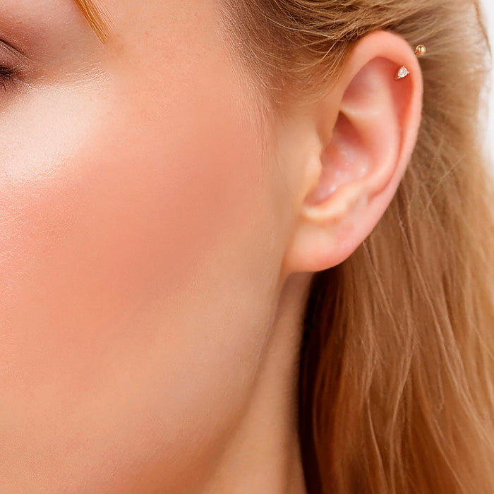 Piercing SHINE gold mit Zirkonia