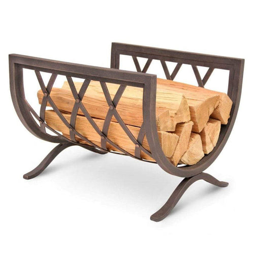 Pilgrim - 18" Distressed Bronze Iron Weave Wood Holder
