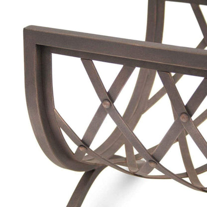Pilgrim - 18" Distressed Bronze Iron Weave Wood Holder
