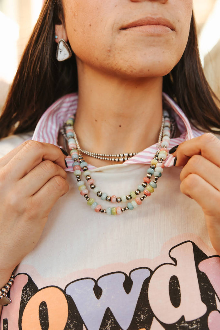 Pink And White Striped Collar