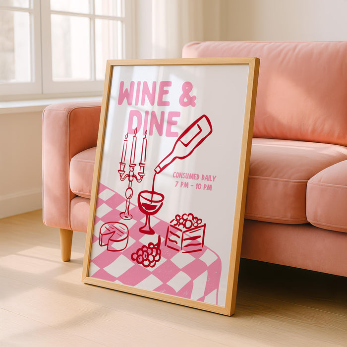 Bar Cart Wall Art Set of 6, Pink Cocktail Prints, Wine Bar Decor, Retro Martini Gallery Wall, Maximalist Kitchen Printable Art Bundle