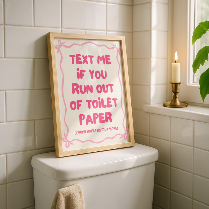 Pink Bathroom Wall Art Set of 6, Coquette Bathroom Decor, Funny Bathroom Prints, Girly Bathroom Posters, Hot Pink Bathroom Wall Art