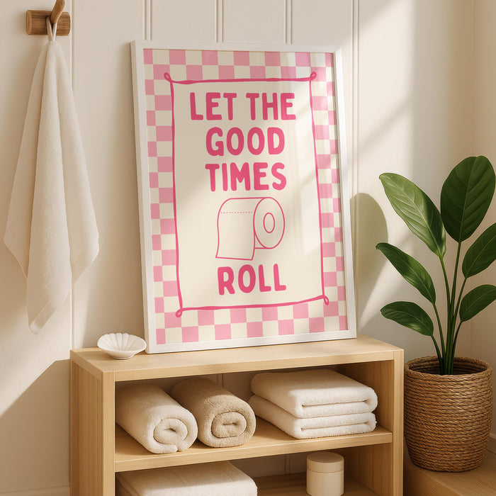 Pink Bathroom Wall Art Set of 3, Coquette Bathroom Decor, Funny Goose Bathroom Prints, Girly Bathroom Posters, Hot Pink Bathroom Art