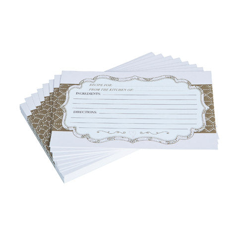 Pink & Brown Floral Print - My Family Recipes Blank Recipe Cards