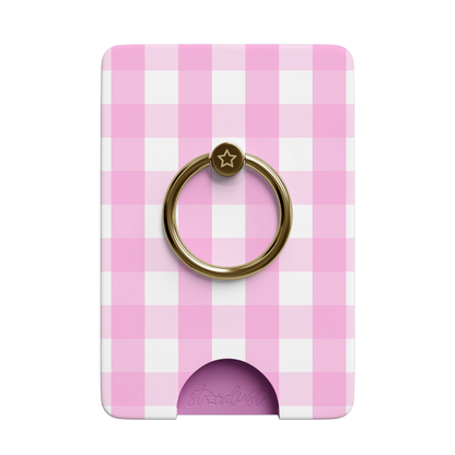 Pink Gingham MagSafe Wallet