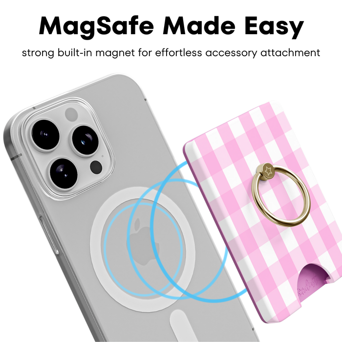 Pink Gingham MagSafe Wallet