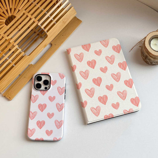 Pink Hearts iPad Case
