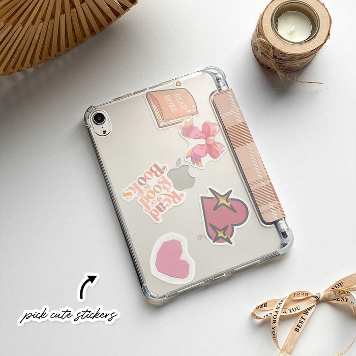 Plaid Pattern iPad Case - Apricot