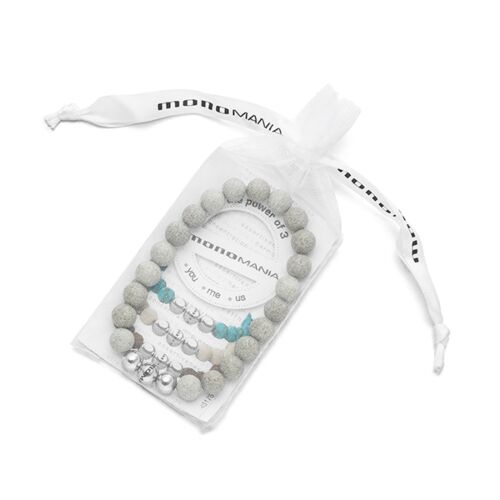 Power of 3! big Perlenarmband "Durchsetzungskraft", Beton