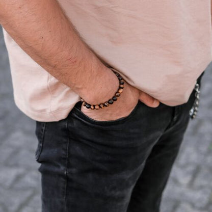 Power of 3! big Perlenarmband „Konzentration“, Tigerauge