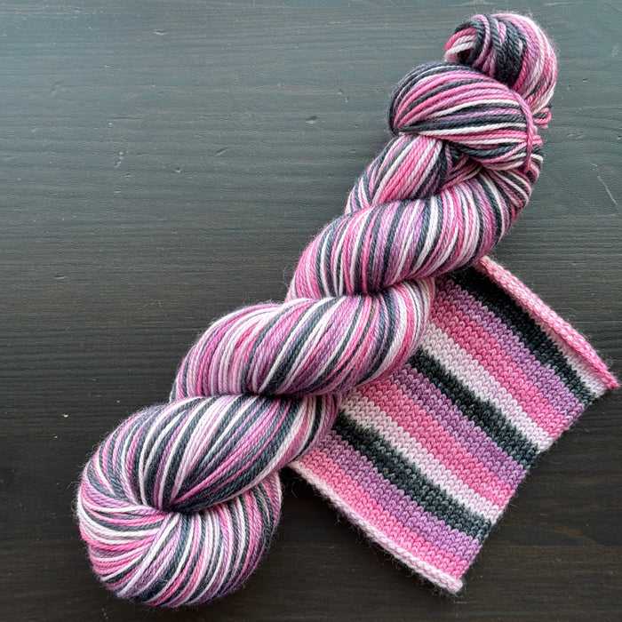 Pretty Pink - Self Striping Merino Nylon Sock & DK
