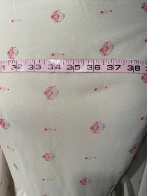 Printed Silk Georgette - Peach / Fuchsia / Aqua