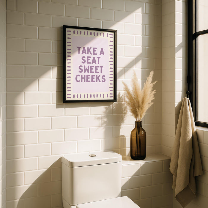 Funny Bathroom Wall Art Set of 6, Nice Bum Goose Print, Purple Bathroom Decor, Farmhouse Bathroom Signs, Lavender Printable Wall Art