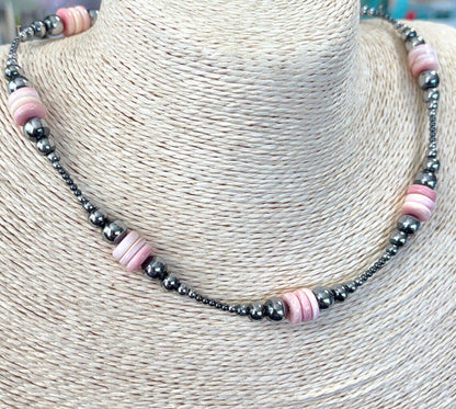 Queen Conch Hematite Beaded Necklace