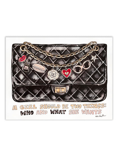 Quilted Handbag Glitter Art Print