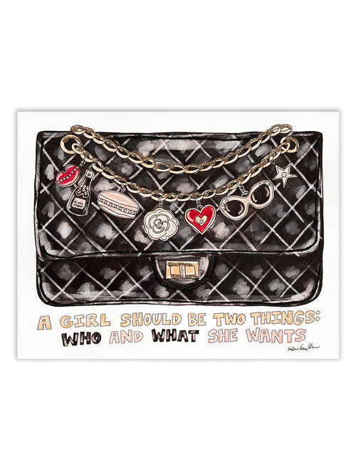 Quilted Handbag Glitter Art Print