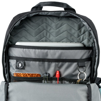 The inside of the new Recruit 22L Backpack packed out.