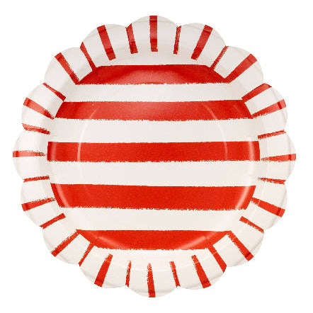 My Mind’s Eye Red Striped Paper Plate - 11"