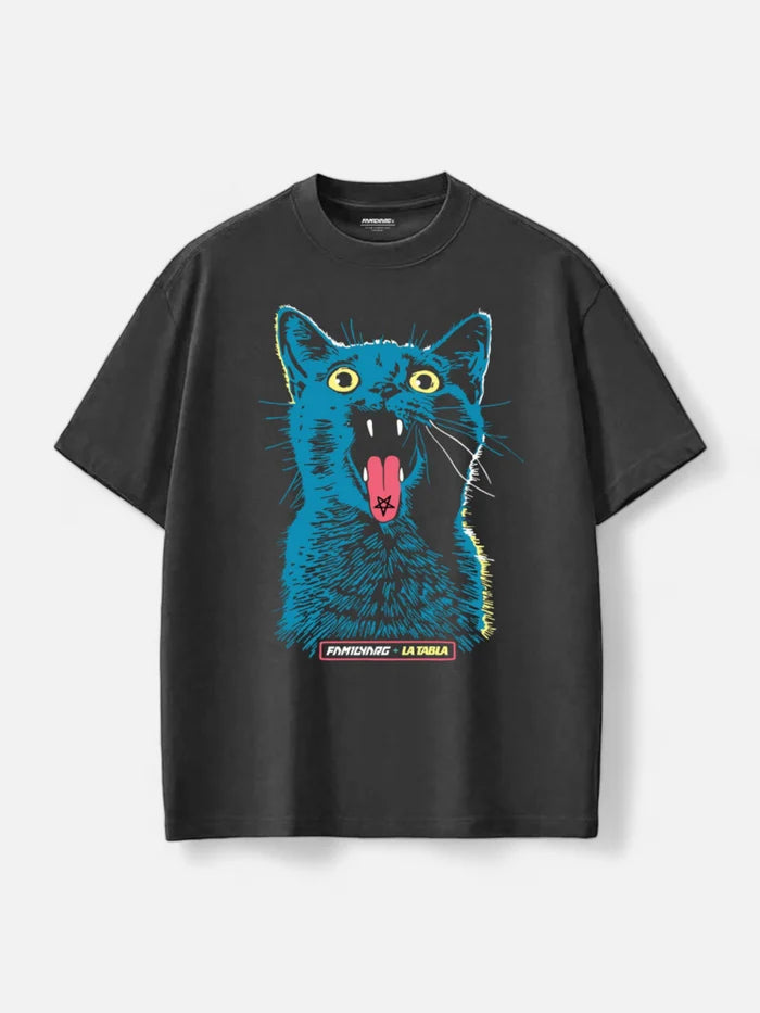 Remera Familyarg Eh! Gato Supersized Gris Topo