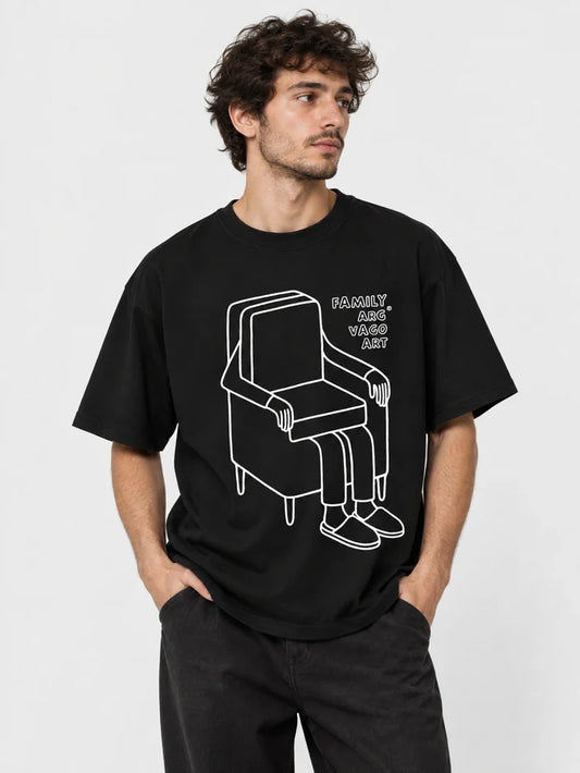 Remera Familyarg +Vagoart Slipper Supersized Negro — vista principal