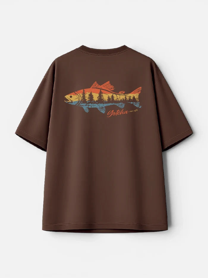 Remera Gotcha Big Fish Oversize Chocolate