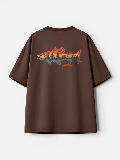 Remera Gotcha Big Fish Oversize Chocolate