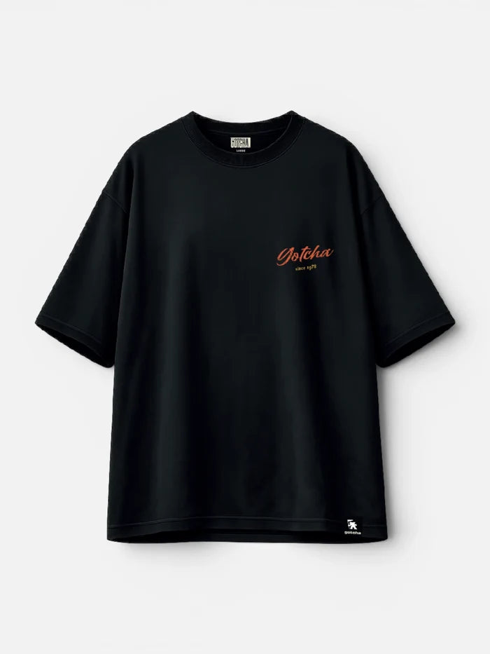 Remera Gotcha Big Fish Oversize Negro