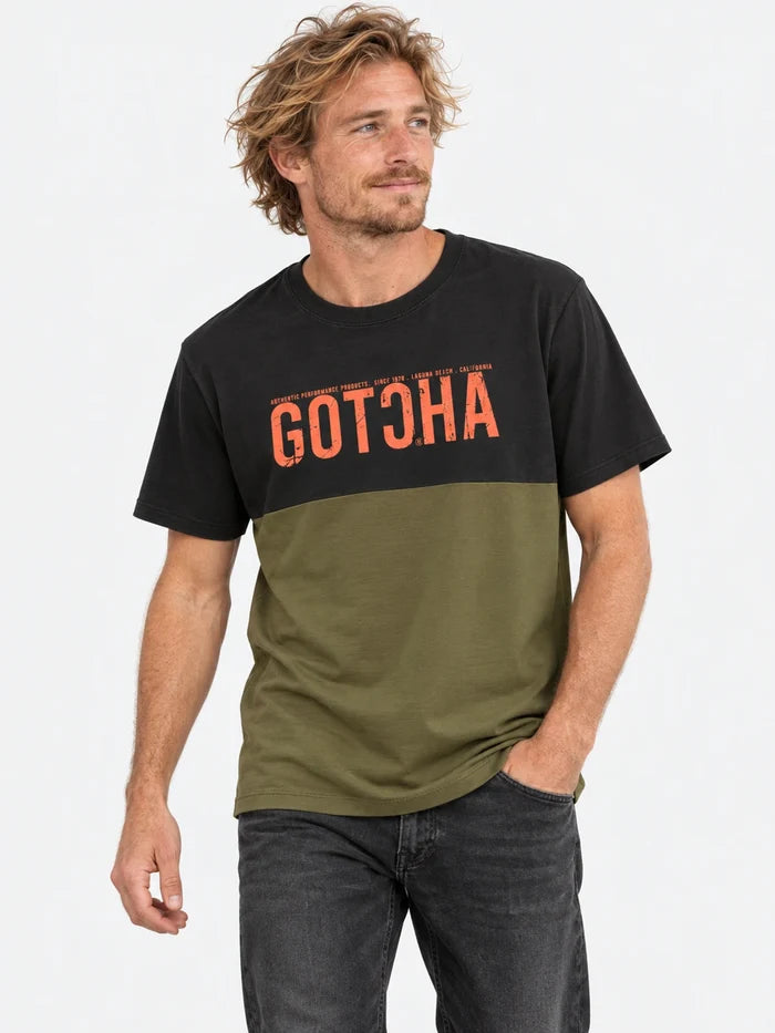 Remera Gotcha Panel Negro Verde — vista principal