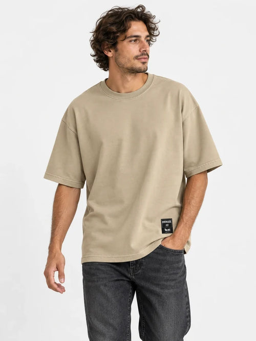 Remera Gotcha Solid Oversize Beige — vista principal