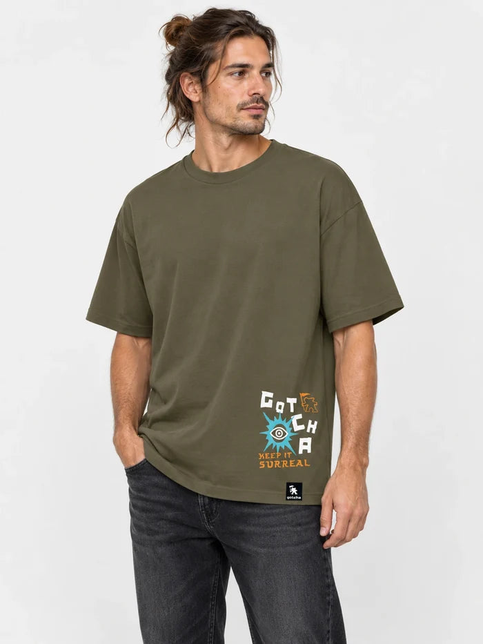 Remera Gotcha Surreal Oversize Habano — vista principal