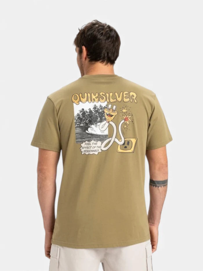 Remera Quiksilver Disconnect Effects Verde Beige